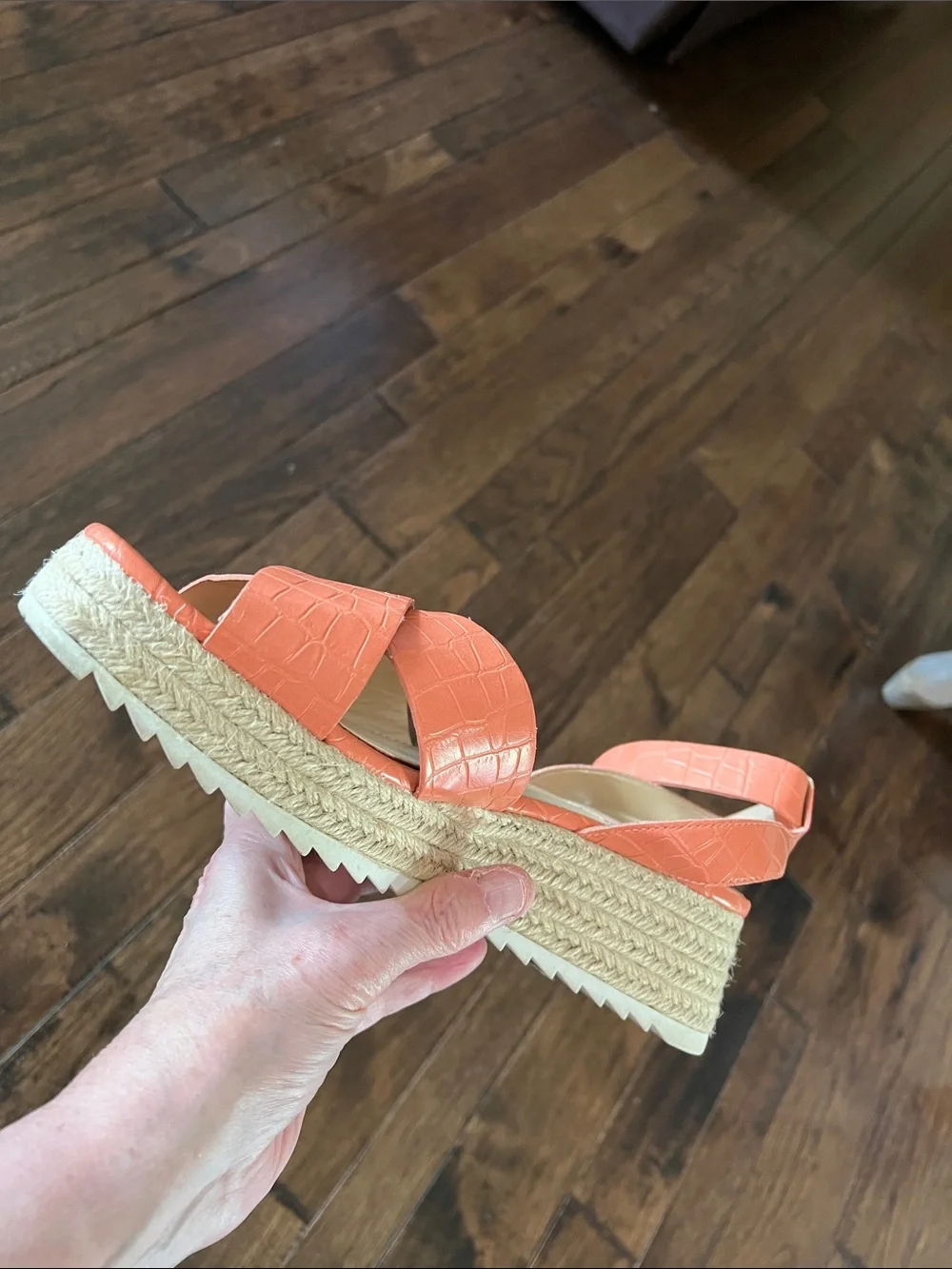 Liz Claiborne Coral Orange Espadrille Sandals